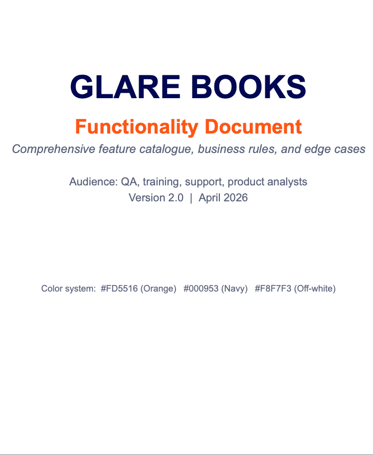 Glare Books Documentation — Front cover